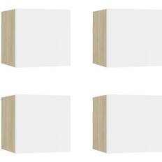 vidaXL 804498 White/Sonoma Oak Wall Cabinet 30.5x30cm 4pcs