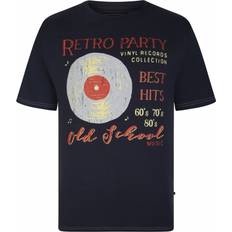 Kam Mens Big Retro Party Print Cotton Crew Neck T Shirt Colour: N