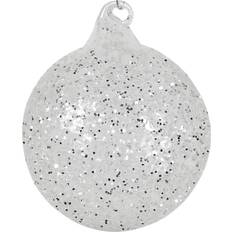 Glitter Bauble Clear Christmas Tree Ornament 8cm