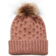 Marcus Adler Marcus Adler Women's Cable Knit Pom Beanie with Cuff Mauve