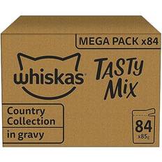 Whiskas Cats - Wet Food Pets Whiskas 1+ Adult Tasty Mix Gravy 84 Pouches, Country
