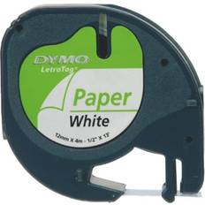 Dymo Labeling Tapes Dymo LetraTag Paper Black Text on White 12mmx4m