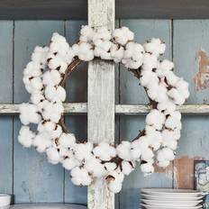 Lights4fun Cotton Flower Wreath