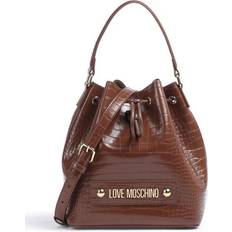 Love Moschino Bucket Bags Love Moschino Big Croco Bucket bag brown