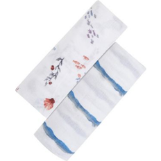 Malabar Organic Swaddle Set 2-pack Life's A Beach Under The Sea & Blue Octopus Stripe