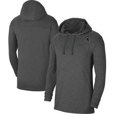 Nike Heathered Charcoal Michigan State Spartans Off-Field Performance Long Sleeve Hoodie T-Shirt Men's