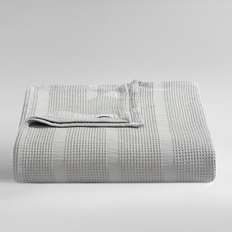 Calvin Klein Waffle Stripe Blankets Gray