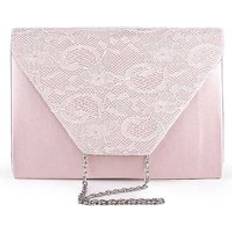 White Clutches Paradox London Satin 'Dameka' Clutch Bag Pink One Size