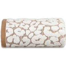 Allure Pair Leopard Print Hand Towels Cream White