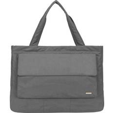 Grey Fabric Tote Bags Oversized Landscape Nylon Tote Bag Dark Grey One Size