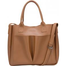 Claudia Canova Megan Xl Front Pocketed Tote Bag Tan One Size