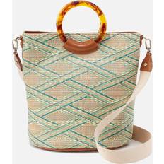 HOBO Sheila Raffia & Leather Bucket Bag