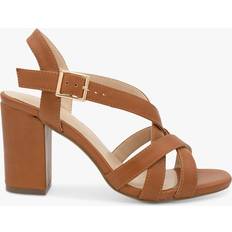 Paradox London Hilde Wide Fit Block Heel Sandals, Tan