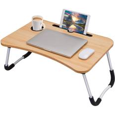 Meta Beechwood Small Dormitory Table, Breakfast Serving Tray, Foldable Laptop Stand