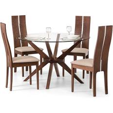 Julian Bowen Chelsea Walnut Dining Set 120cm 5pcs