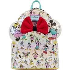 Loungefly Mickey & Friends Classic All Over Print Iridescent Mini Backpack - White