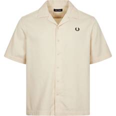Fred Perry Men Shirts Fred Perry Short Sleeve Revere Collar Shirt Oatmeal Beige
