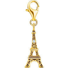 Thomas Sabo Eiffel Tower Charm Pendant - Gold/Transparent