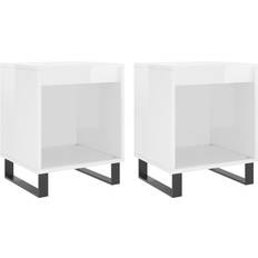 vidaXL 830737 White Bedside Table 35x40cm 2pcs