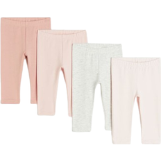 H&M Leggings in Cotton Jersey - Pink/Light Pink