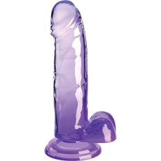 King Cock Clear 7 Inch With Balls Purple