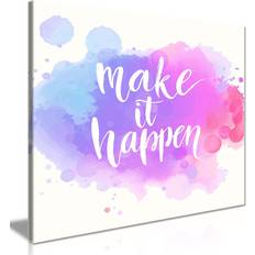 Panther Print Motivation Inspirational Wall Quote Make It Happen Canvas