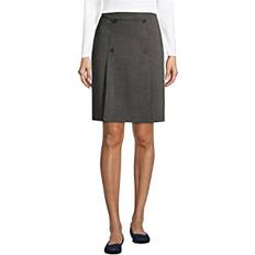 Lands' End Skirts Lands' End Uniform Ponte Button Front Skort Charcoal Heather Womens Regular