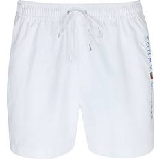 Tommy Hilfiger Men Swimwear Tommy Hilfiger Original Logo Mid Length Swim Shorts TH OPTIC WHITE