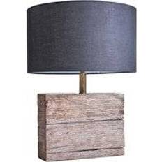 ValueLights Natural Rustic Black Table Lamp 47cm