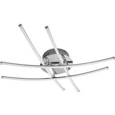 Lindby Yael Modern Chrome/White/Silver Ceiling Flush Light 67cm