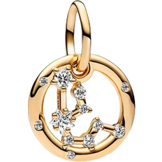 Gold Plated Charms & Pendants Pandora Aquarius Zodiac Dangle Charm - Gold/Transparent