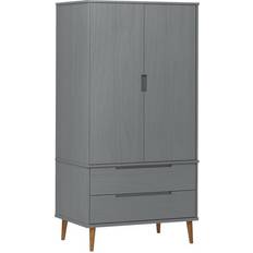 vidaXL Molde Grey Wardrobe 90x175cm