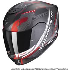 Large Motorcycle Helmets Scorpion exo-391 haut matt integralhelm matt-schwarz-silber-rot 55/56