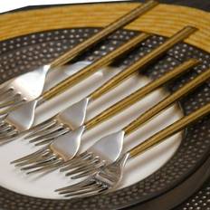 Vibhsa Golden Cut Hammered Forks Set 6