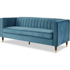 GRS Thom Velvet Blue Sofa 75cm 3 Seater