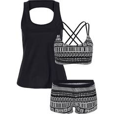 Bonprix Three Piece Bikini Set - Black/White