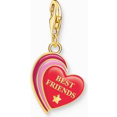 Thomas Sabo Best Friends Heart Charm Pendant Bracelet - Gold/Red/Pink