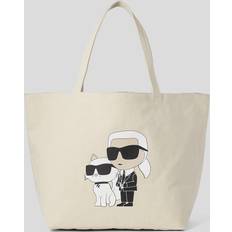 Karl Lagerfeld Totes & Shopping Bags Karl Lagerfeld K/ikonik & Choupette Shopper, Woman, Off White, Size: One size One size