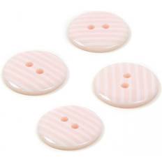 Buttons Hemline Pink Novelty Stripey Button 4 Pack