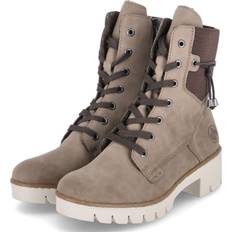 Rieker Women Lace Boots Rieker Lace-Up Ankle Boots Beige