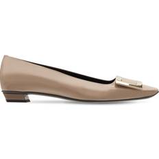 Roger Vivier Belle patent-leather ballet flats grey