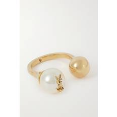 Saint Laurent Faux pearl ring gold