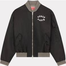 Kenzo Outerwear Kenzo Mens Black Lucky Tiger Brand-embroidered Shell Jacket