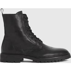 AllSaints Tobias Leather Military Boots, Black