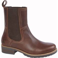 Woodland Women Dark Brown Leather High Ankle Twin Gusset Country Boot TPR Sole