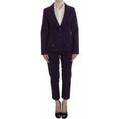 Slim - Women Suits BENCIVENGA Purple Striped Stretch Coat Blazer Pants Suit IT48