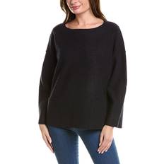 Eileen Fisher Bateau Neck Wool Box Top