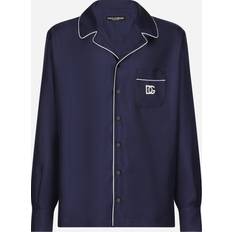 Dolce & Gabbana Silk shirt with DG logo-embroidered patch