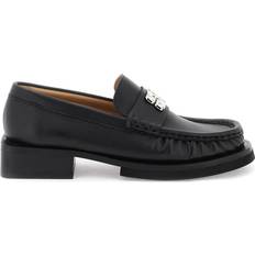 Faux Leather Loafers Ganni Butterfly Logo Leather Loafers Black