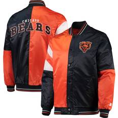 Starter Men's Navy/Orange Chicago Bears Leader Varsity Satin Full-Snap Jacket